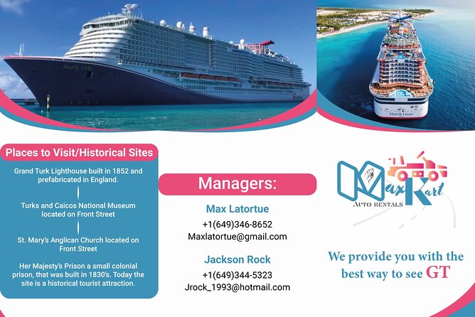 Golf Cart Adventure MaxKart Auto Rentals - What you can see around Grand Turk