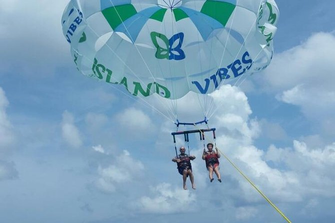 Private 4hr Parasail - Snorkel & Water-Sports Adventure, Turks and Caicos - Flying more than 1,000 feet above Grace Bay